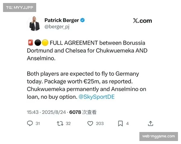 切尔西激活回购条款,多特蒙德租将安塞尔米诺提前离队